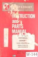 Warner & Swasey-Warner & Swasey 14\"and 18\" Universal Grinding Instruction and Parts Manual 1972-14 Inch-14\"-18 Inch-18\"-Type U-01